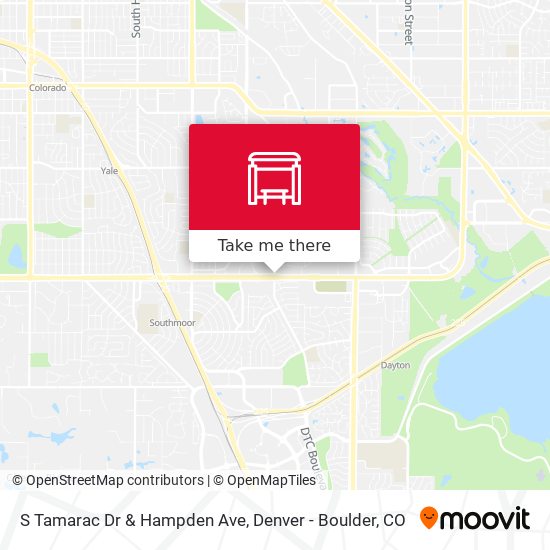 S Tamarac Dr & Hampden Ave map