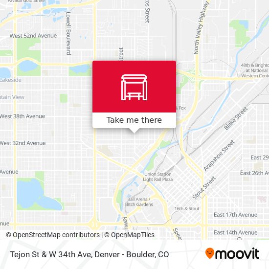 Tejon St & W 34th Ave map