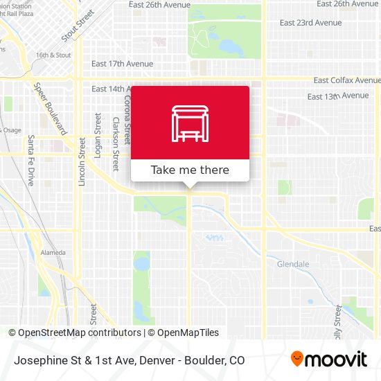 Josephine St & 1st Ave map