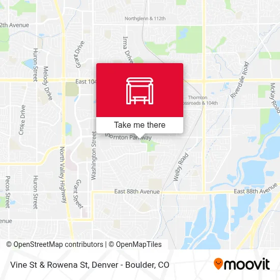 Vine St & Rowena St map