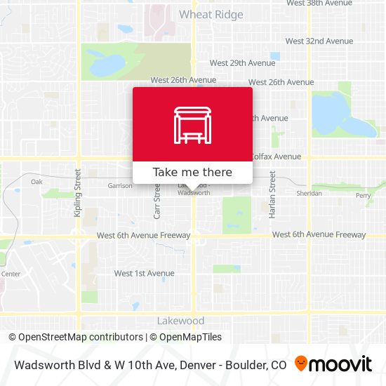 Wadsworth Blvd & W 10th Ave map