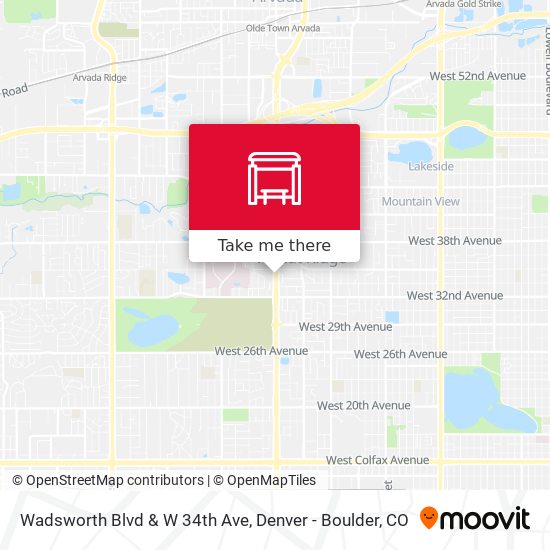 Wadsworth Blvd & W 34th Ave map