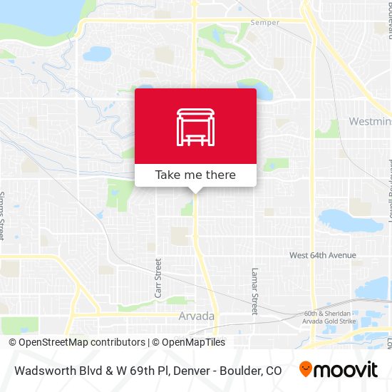 Wadsworth Blvd & W 69th Pl map