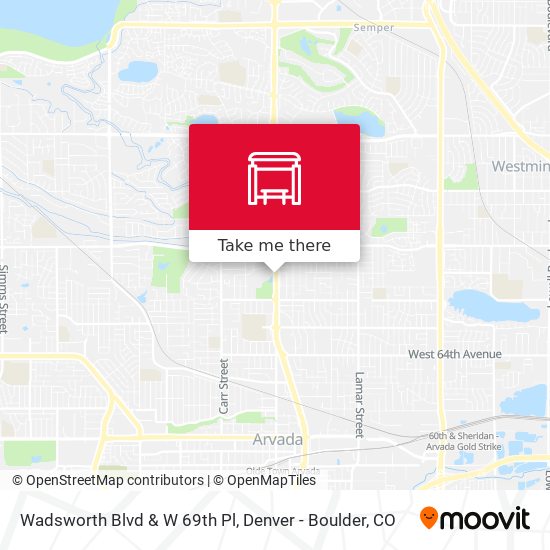 Wadsworth Blvd & W 69th Pl map