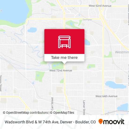 Wadsworth Blvd & W 74th Ave map