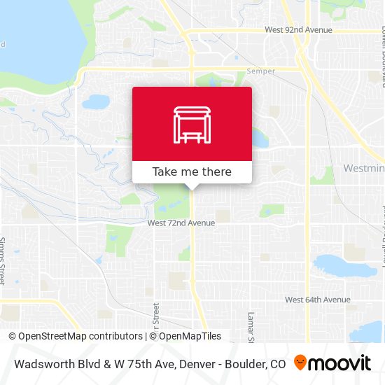 Wadsworth Blvd & W 75th Ave map