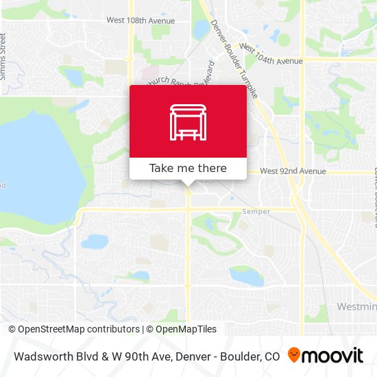 Wadsworth Blvd & W 90th Ave map