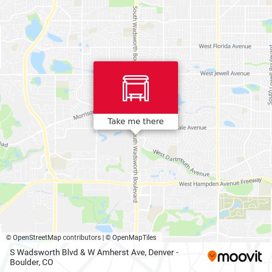 S Wadsworth Blvd & W Amherst Ave map
