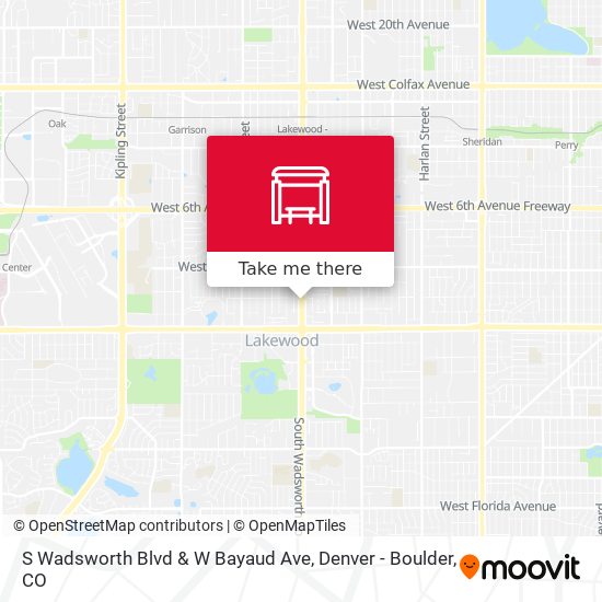 S Wadsworth Blvd & W Bayaud Ave map