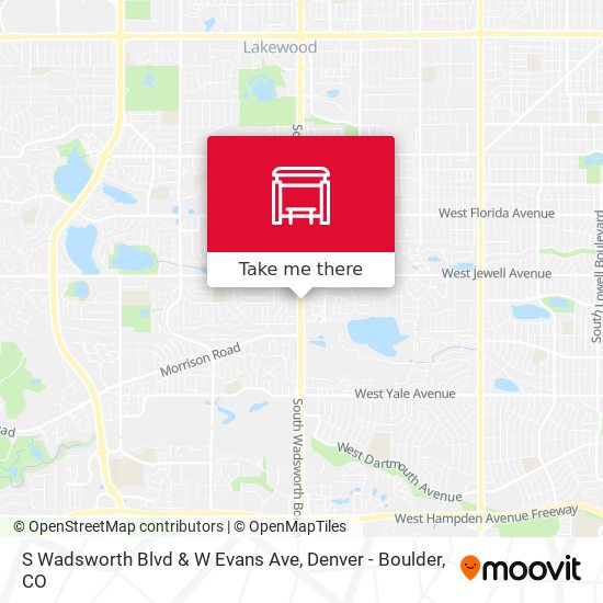 S Wadsworth Blvd & W Evans Ave map