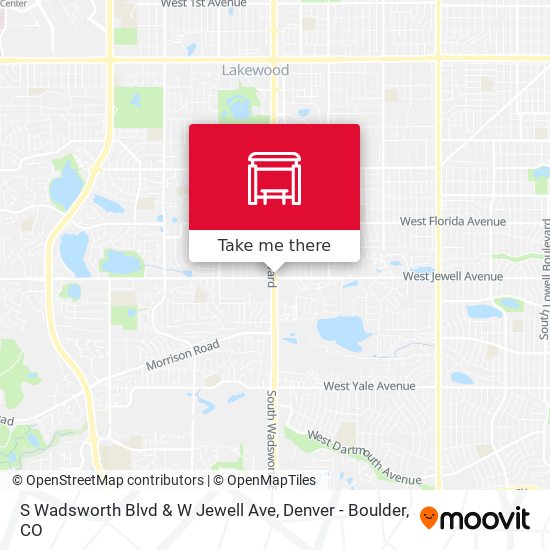 S Wadsworth Blvd & W Jewell Ave map