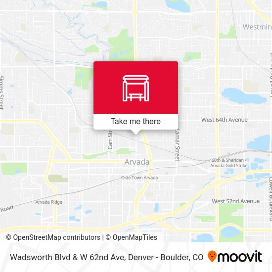 Wadsworth Blvd & W 62nd Ave map