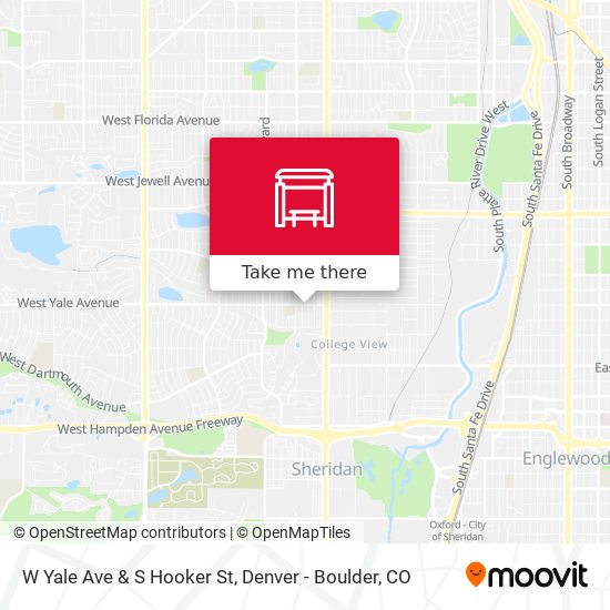 W Yale Ave & S Hooker St map