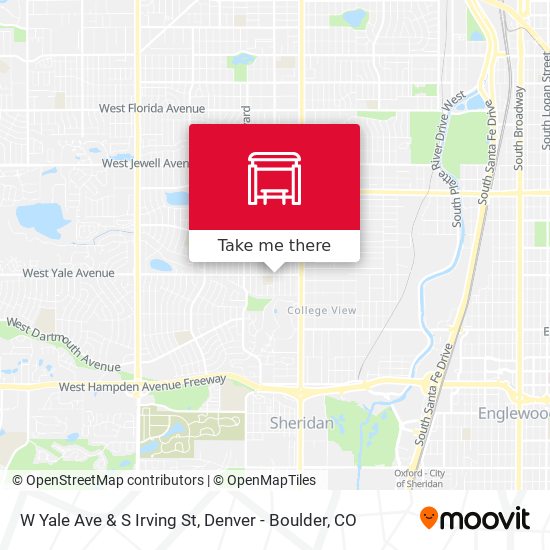 W Yale Ave & S Irving St map