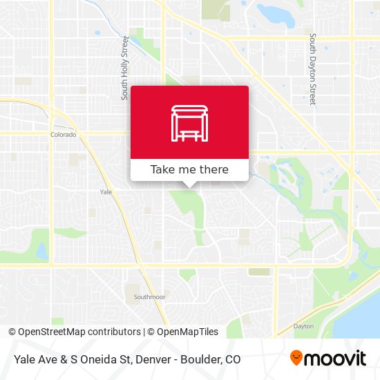 Yale Ave & S Oneida St map