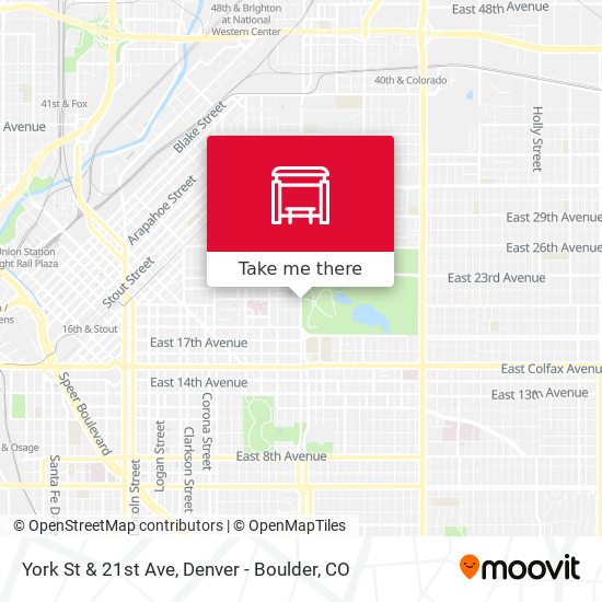 York St & 21st Ave map