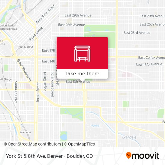 York St & 8th Ave map