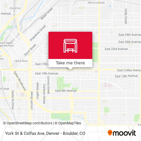 York St & Colfax Ave map