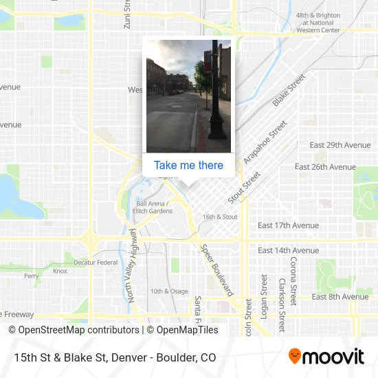 15th St & Blake St map