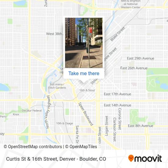 Curtis St & 16th Street map