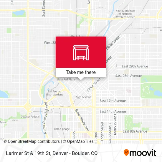 Larimer St & 19th St map