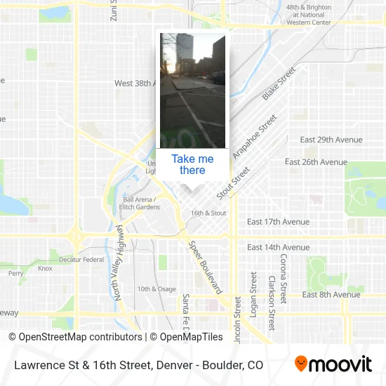 Lawrence St & 16th Street map