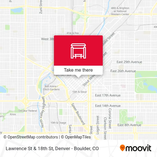 Lawrence St & 18th St map