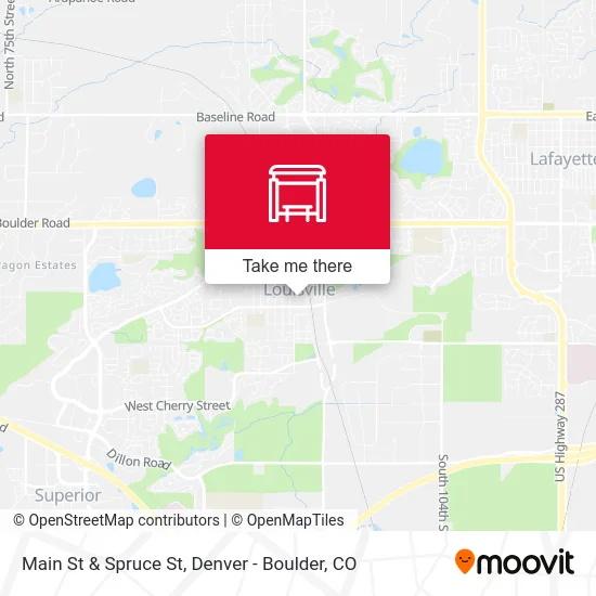 Main St & Spruce St map