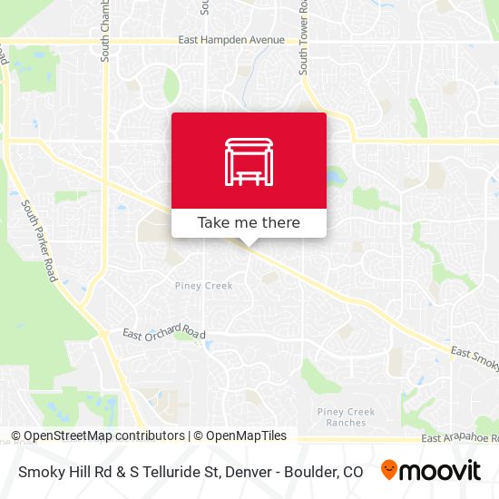 Smoky Hill Rd & S Telluride St map