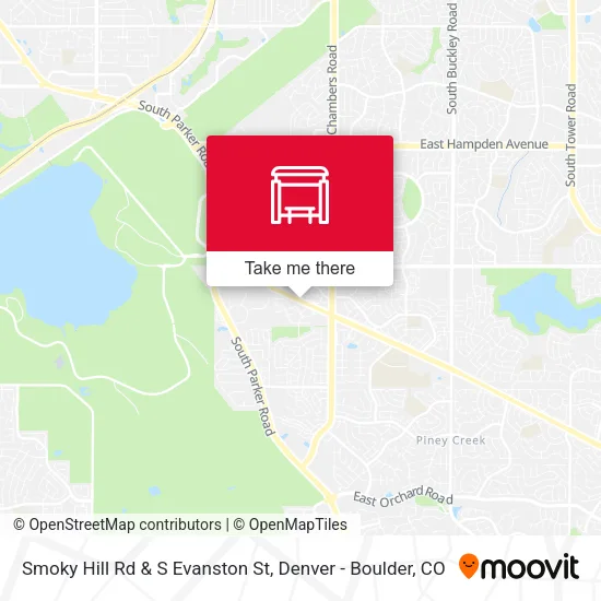 Smoky Hill Rd & S Evanston St map