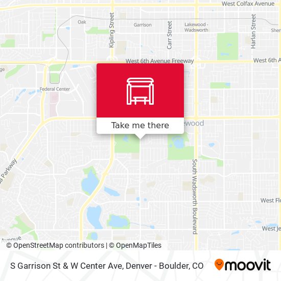 S Garrison St & W Center Ave map