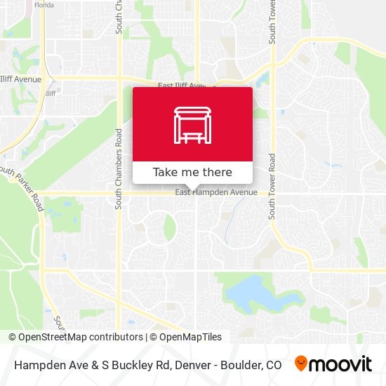 Hampden Ave & S Buckley Rd map