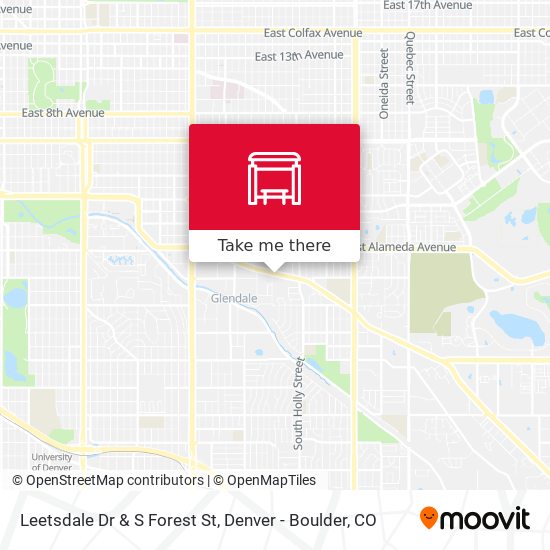 Leetsdale Dr & S Forest St map