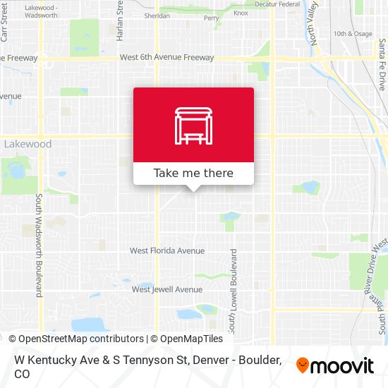 W Kentucky Ave & S Tennyson St map