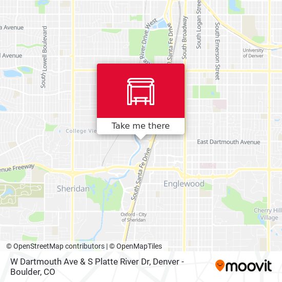 W Dartmouth Ave & S Platte River Dr map