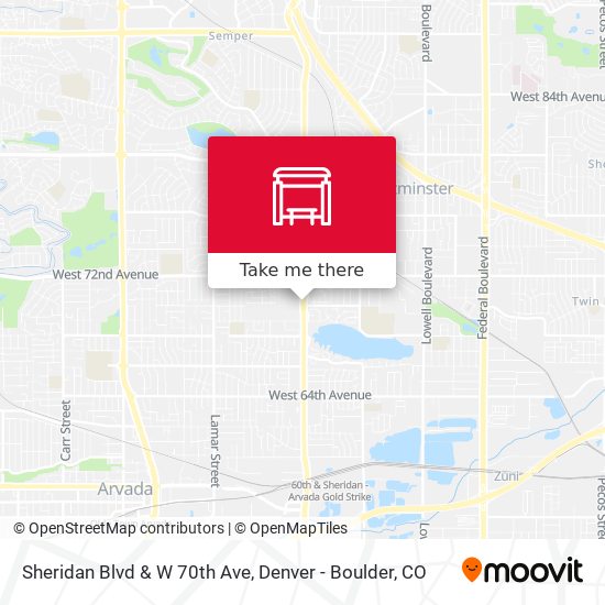 Sheridan Blvd & W 70th Ave map