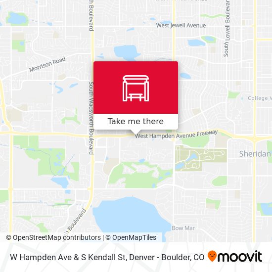 W Hampden Ave & S Kendall St map