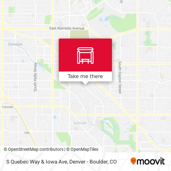 S Quebec Way & Iowa Ave map