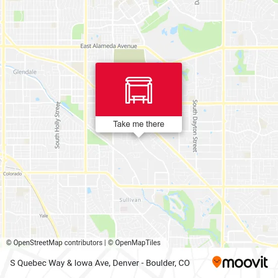 S Quebec Way & Iowa Ave map