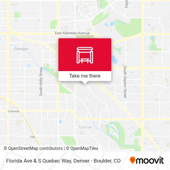 Florida Ave & S Quebec Way map