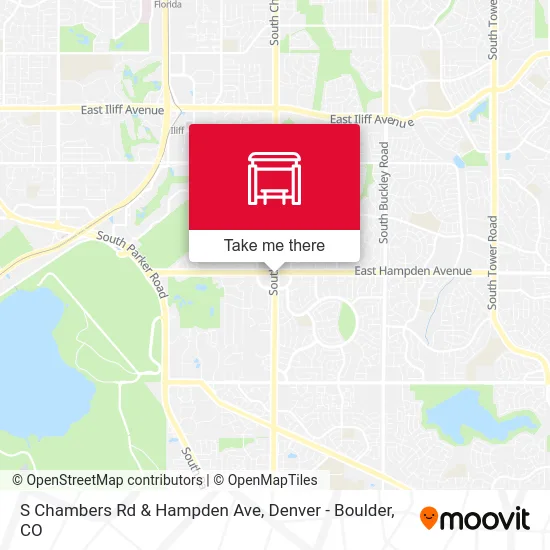 S Chambers Rd & Hampden Ave map