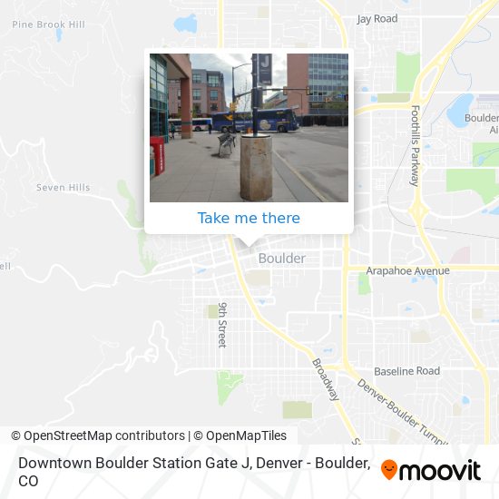 Mapa de Downtown Boulder Station Gate J