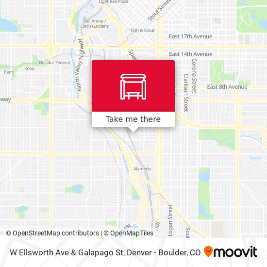 W Ellsworth Ave & Galapago St map