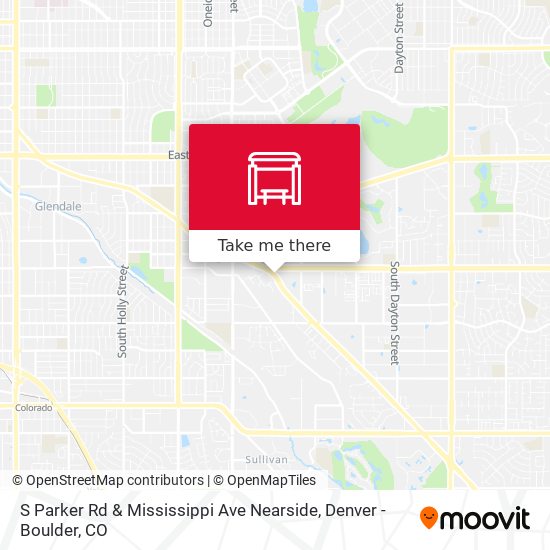 S Parker Rd & Mississippi Ave Nearside map