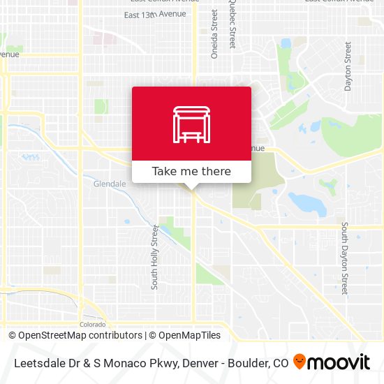 Leetsdale Dr & S Monaco Pkwy map