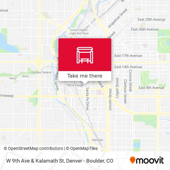W 9th Ave & Kalamath St map