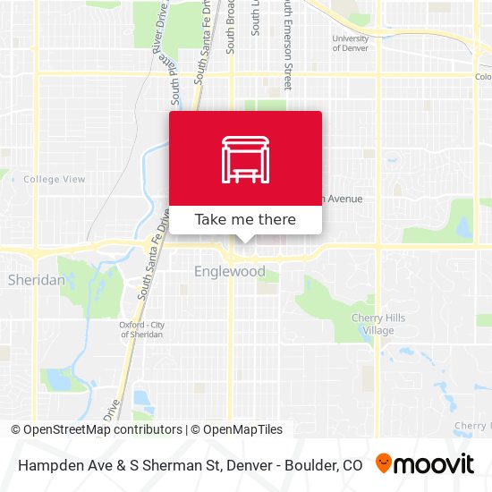 Hampden Ave & S Sherman St map