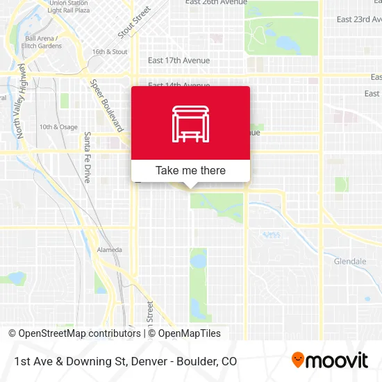 1st Ave & Downing St map