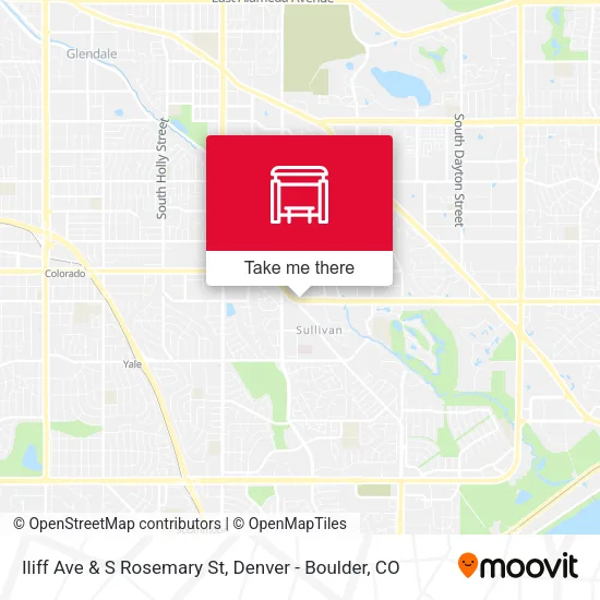 Iliff Ave & S Rosemary St map