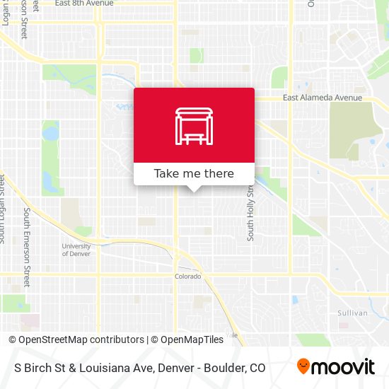 S Birch St & Louisiana Ave map